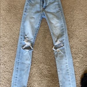 womens blue skinny jeans, size: 000, color: light blue